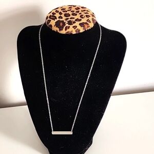 silver toned simple necklace